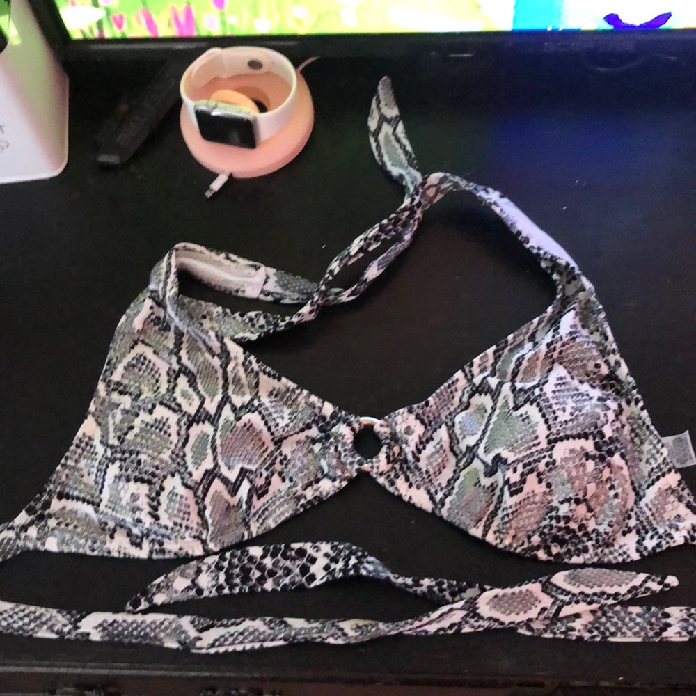 Black and white fake scaled  swimsuit